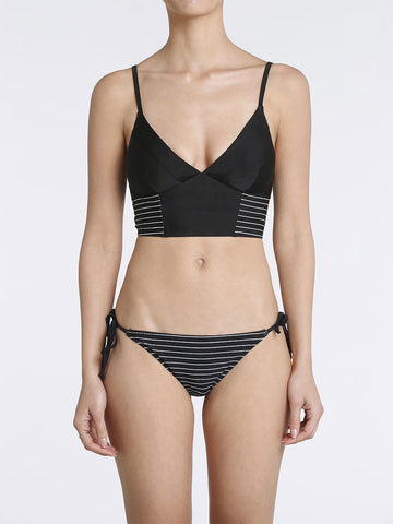 Black/White Stripes String Bikini Bottom