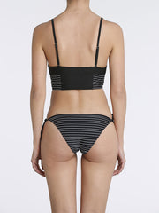 Black/White Stripes String Bikini Bottom