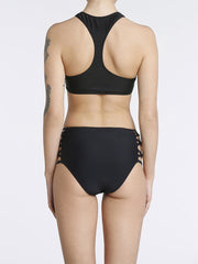 Black Strappy High Waist Bottom