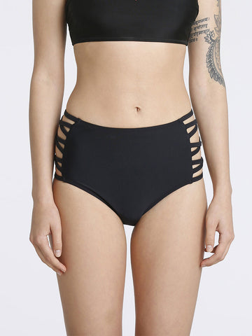 Black Strappy High Waist Bottom