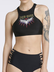 New York High Neck Racer Top