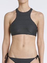 B/W Stripes High Neck Top